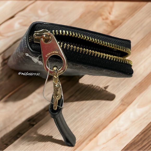 COACH Monogram Coated Canvas/Smooth Leather Interior Long Zippy Wallet/Wristlet - Picture 4 of 4